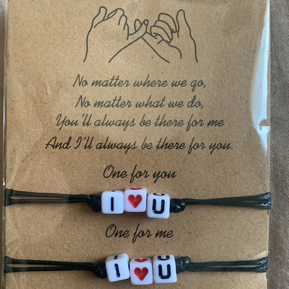 MakersCustoms ILOVEYOU matching bracelets his and hers NWT - Picture 2 of 3